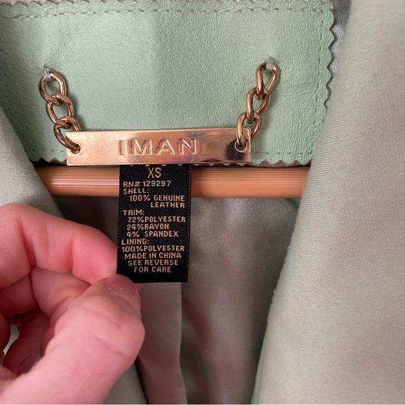 Green Leather Moto Biker Jacket XS - Picture 4 of 10